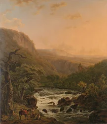 River in the Ardennes at Sunset