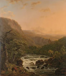 River in the Ardennes at Sunset