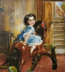 Flora Emma Sarah Ward on a rocking horse