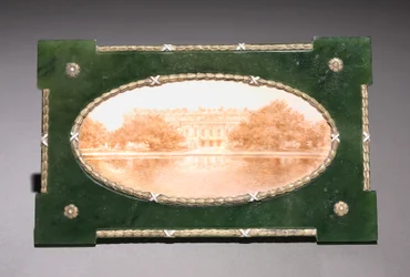 Framed Miniature of Hampton Court, firm of Peter Carl Fabergé