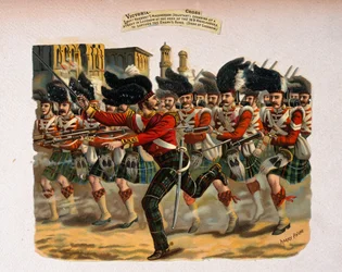 Lieutenant Herbert T. Macpherson Charging up a Street in Lucknow at the Head of the 78th Highlanders