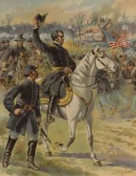 General Hooker at the Battle of Chancellorsville, Virginia, American Civil War, 3 May 1863