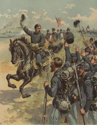General McClellan at the Battle of Antietam, American Civil War, 17 September 1862