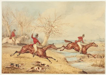 Mounted Hunters with Dogs