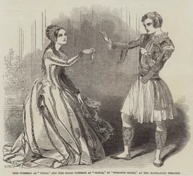 Miss Cushman as Viola, and Miss Susan Cushman as Olivia, in Twelfth Night, at the Haymarket Theatre