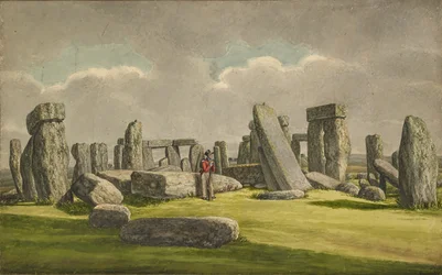 Stonehenge from the W.S.W., Showing Ruins with Soldier, 1824-1839