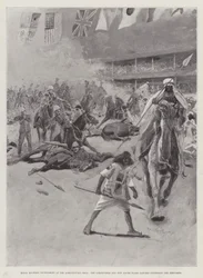 Royal Military Tournament at the Agricultural Hall, the Carabineers and New South Wales Lancers dispersing the Dervishes