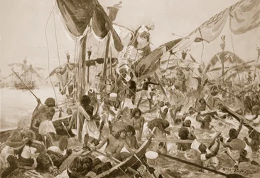 The Sea Fight at Pelusium, Illustration from 