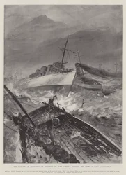 The Typhoon at Hong-Kong on 10 November, HMS Otter rescuing the Crew of HMS Sandpiper