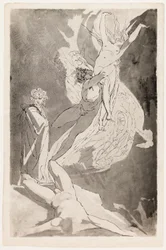 Dante Swoons before the Soaring Souls of Paolo and Francesca, Virgil at his Side