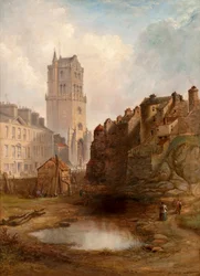 Lindsay Street Quarry and Old Steeple, c.1855