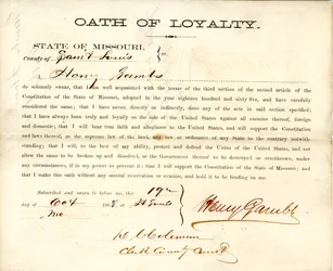 Loyalty oath of Henry Gambs of Missouri, County of St. Louis