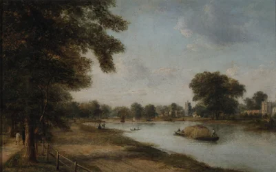 Twickenham, Middlesex with the Church Ferry, Orleans House and Eel Pie Island