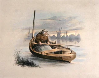 Eel Bobbing, Battersea, from a Set of Six Images of Angling