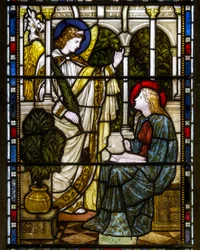 Kirkstall, St Stephen, Heaton Butler & Bayne, Henry Holiday, The Annunciation