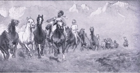 Indian Coolies Taking Remounts to Stellenbosch, from After Pretoria: The Guerilla War