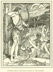 Ulysses Shoots the First Arrow at the Wooers