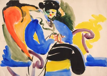 Calligraphic #2 Woman on Chair, 1914-1918