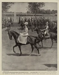 An Imperial Review at Stettin, the Empress leading Her Regiment past the Kaiser