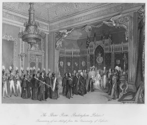 The Throne Room, Buckingham Palace. Presentation of an Address from the University of Oxford