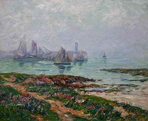 Coastal Scene with Fishing Boats