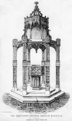 The Baptistry, Trunch Church, Norfolk, 1855