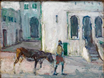 Street Scene, Tangier (Man Leading Calf)