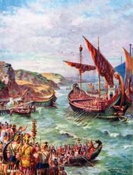 Departure of the Romans from Britain after the Sacking of Rome in 410 AD, c1920