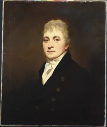 Portrait of Thomas Bissland, half-length, wearing a black coat and white stock