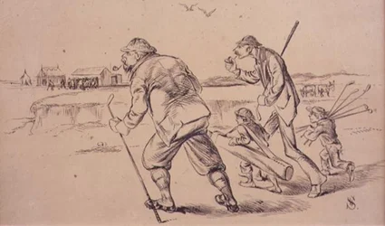 Golfers off to Practice on the Beach, Illustration from 