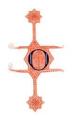 Initial letter O, 14th century