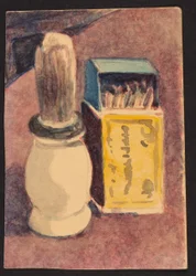 Shaving brush and matches