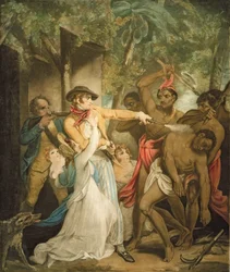 The Settling Family Attacked by Savages, engraved by George Keating