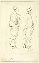 Two Sketches of Standing Laborer