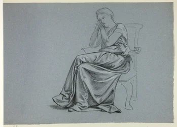 Woman in Loose Gown on Chair