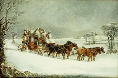 The York to London Royal Mail on the Open Road in Winter