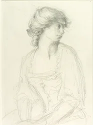 Half-length Study of a Seated Girl