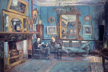 Dante Gabriel Rossetti Reading Poem to Theodore Watts-Dunton in Living Room