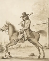 An Illustration of H. Bunbury, An Academy for Grown Horsemen: A Bit of Blood