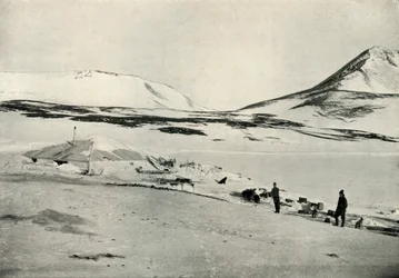 Meares and Demetri at Discovery Hut, 4 November 1911