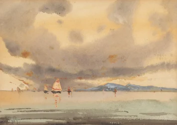 Euganian Hills from the Lagoon -- Low Tide