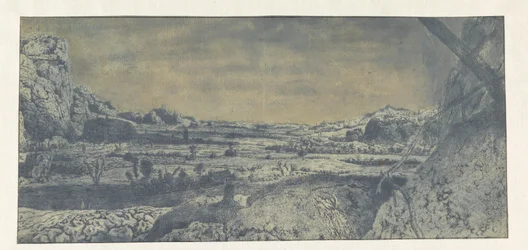 Mountain Valley with Fenced Fields