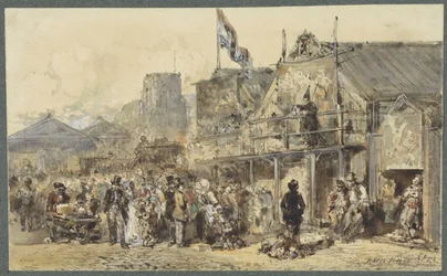 Fair in Leeuwarden, the Oldenhove in the Distance