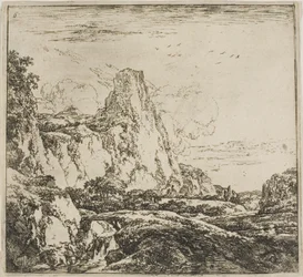 The Little Bridge near the Rock, from the series Set of Landscapes