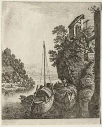 Two Boats moored under a rock, 1667