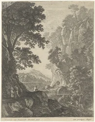 Mountain Landscape with Waterfall (Landscapes)