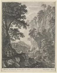 Mountain Landscape with Waterfall