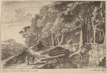 Woods Bordered by a Stream
