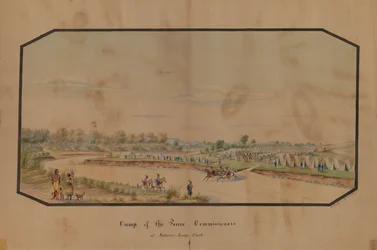Camp of the Peace Commissioners at Medicine Lodge Creek, 1867