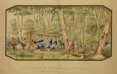 Sa-tan-ti Addressing the Peace Commissioners at Council Grove, Medicine Lodge Creek